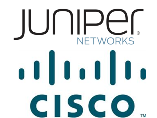 Juniper logo over Cisco